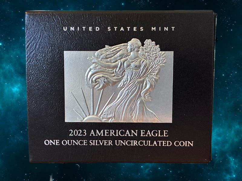 2023-W UNC BURNISHED SILVER EAGLE - Image 3