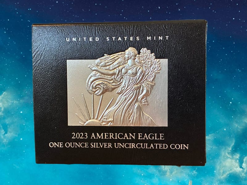 2023-W UNC BURNISHED SILVER EAGLE - Image 3