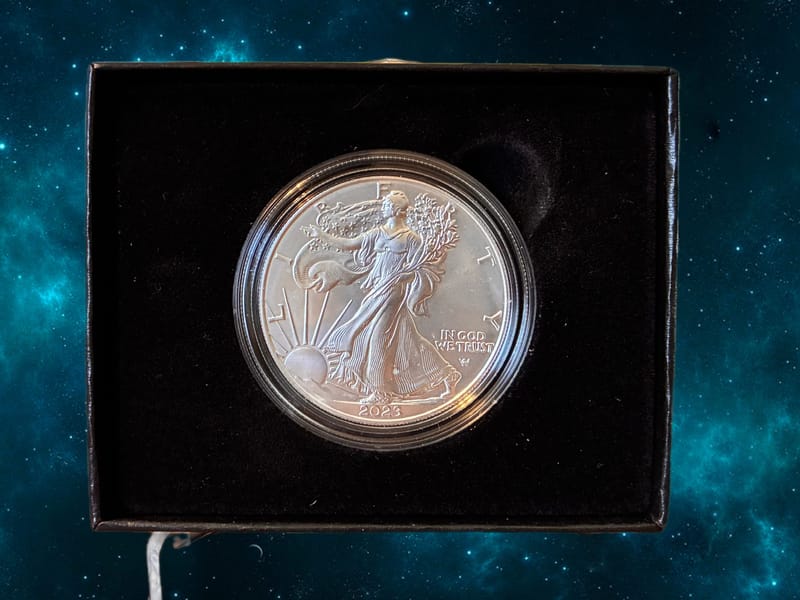 2023-W UNC BURNISHED SILVER EAGLE - Image 5