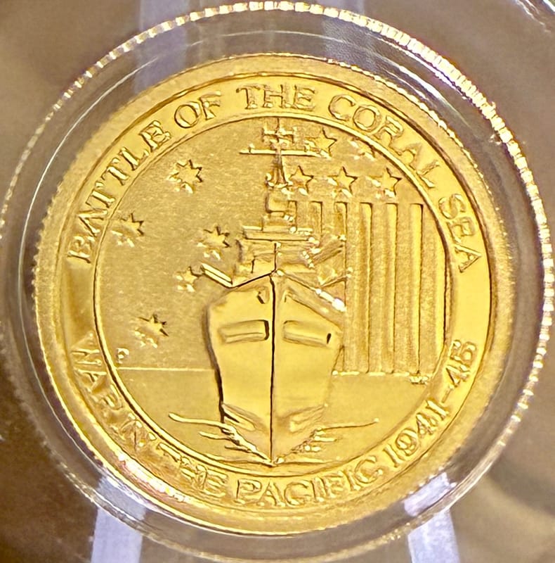 2015 1/10 oz GOLD BATTLE OF THE CORAL SEA - Image 1