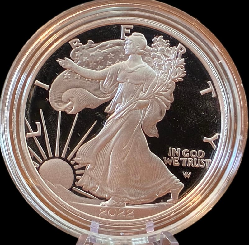 2022-S PROOF AMERICAN SILVER EAGLE 1 oz SILVER  - Image 3