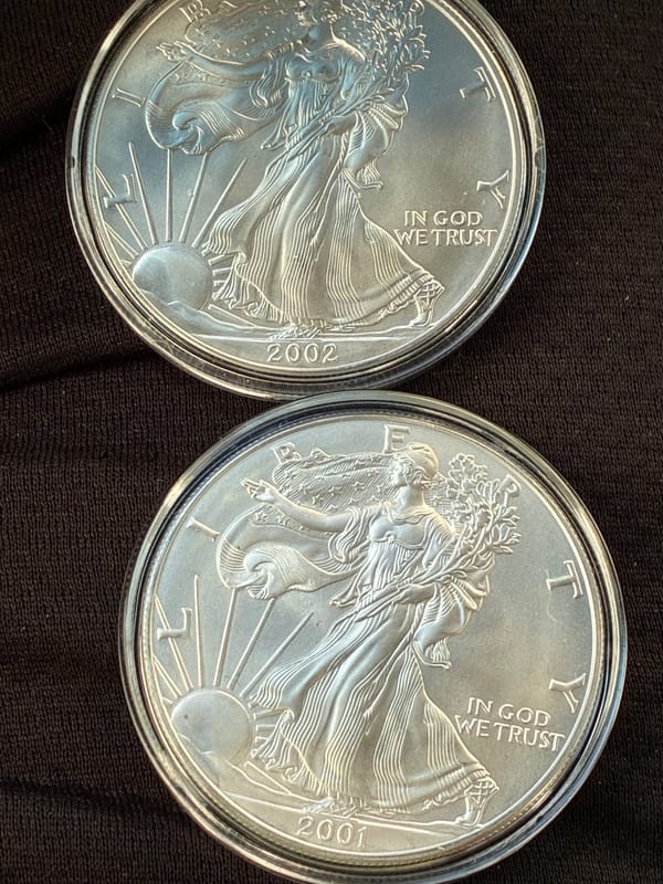 (5) SILVER EAGLES Random Dates BU - Image 4