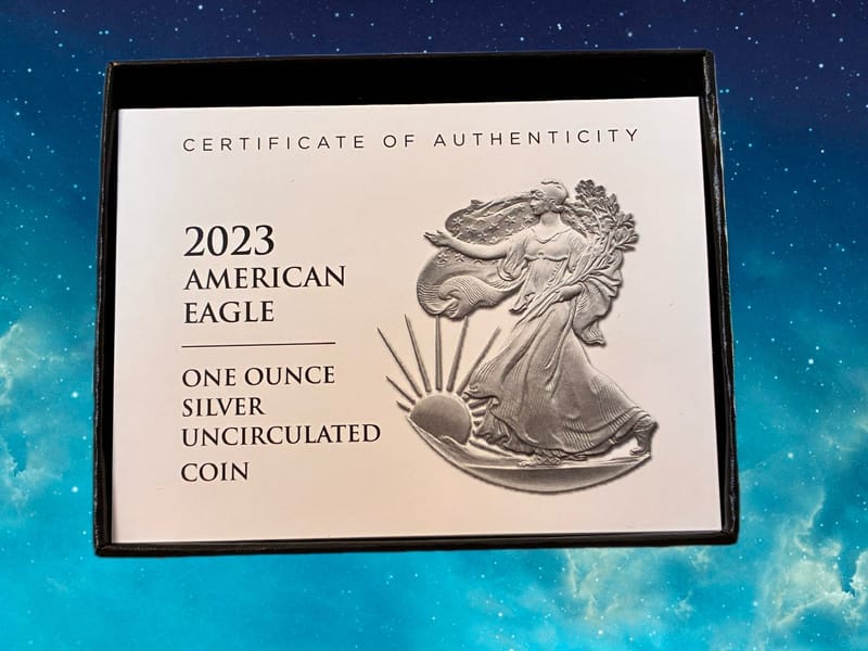 2023-W UNC BURNISHED SILVER EAGLE - Image 5