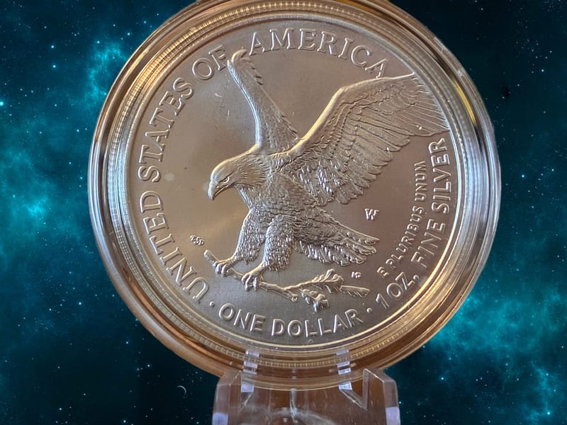 2023-W UNC BURNISHED SILVER EAGLE - Image 1