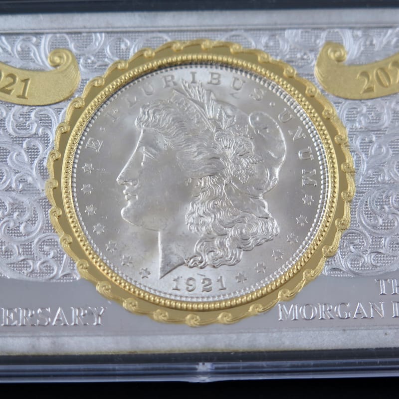 1921 Morgan Silver Dollar 100th Anniversary Bar - Image 2