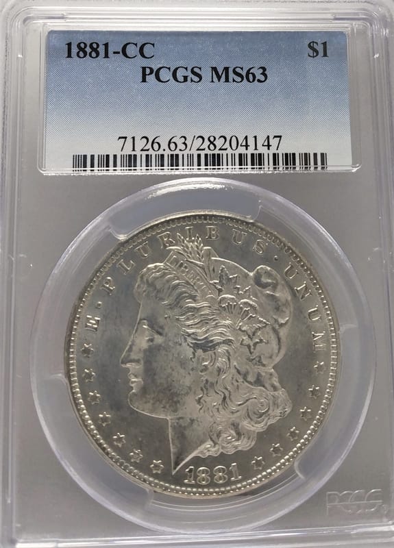 1881-CC PCGS MS63 Morgan dollar - Image 3