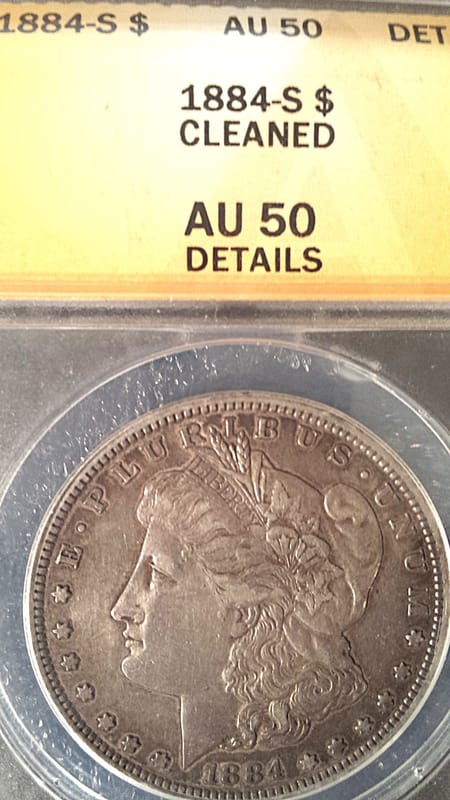 1884-S ANAC AU50 cleaned Morgan dollar - Image 4