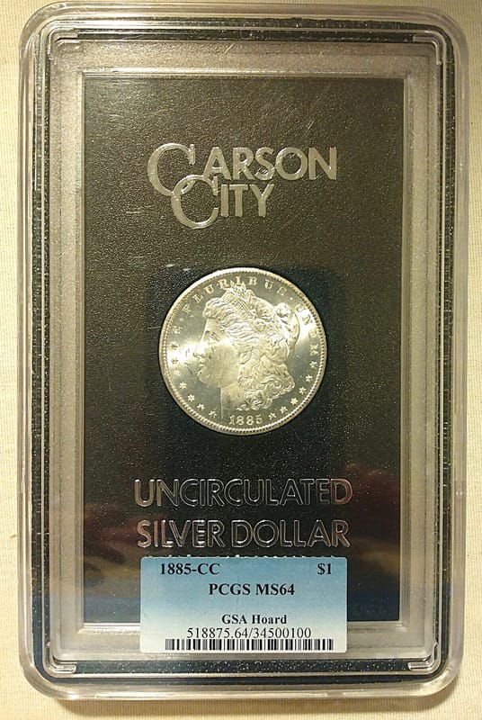 1885-CC MS64 GSA hoard - PCGS Lrg holder - Image 2