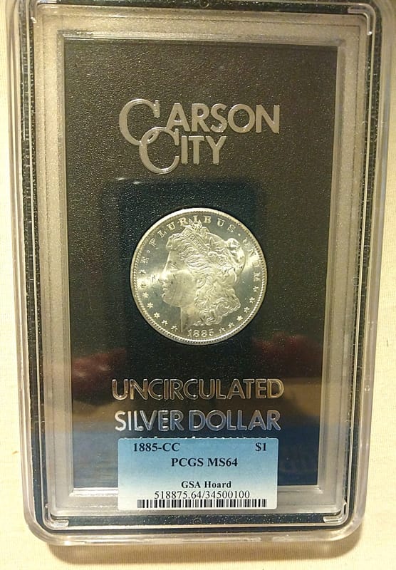 1885-CC MS64 GSA hoard - PCGS Lrg holder - Image 1