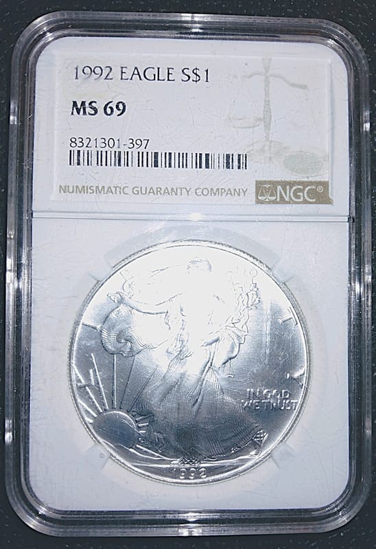 1992 American Silver Eagle NGC MS69 - Image 3