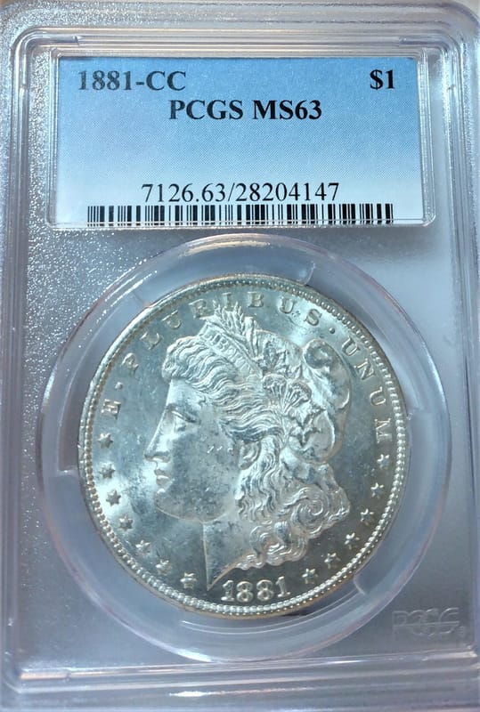 1881-CC PCGS MS63 Morgan dollar - Image 1