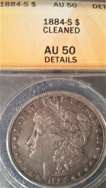1884-S ANAC AU50 cleaned Morgan dollar - Image 5