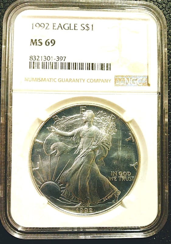 1992 American Silver Eagle NGC MS69 - Image 1
