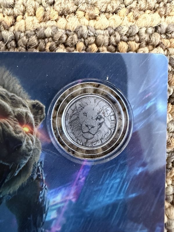 2026 Liberia Cyberpunk Lion 1/1000 oz .999 Palladium $12 Coin COA Card - Image 2