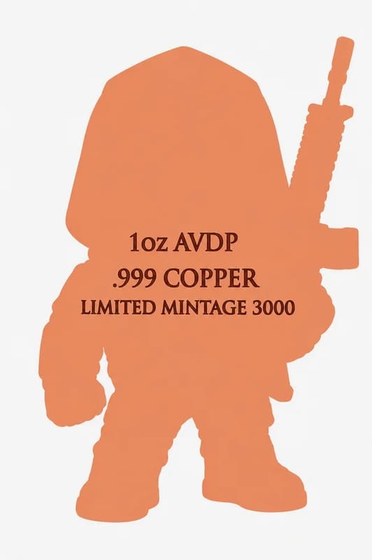 1 oz .999 Fine Copper Skull Vigilante Round - Image 2