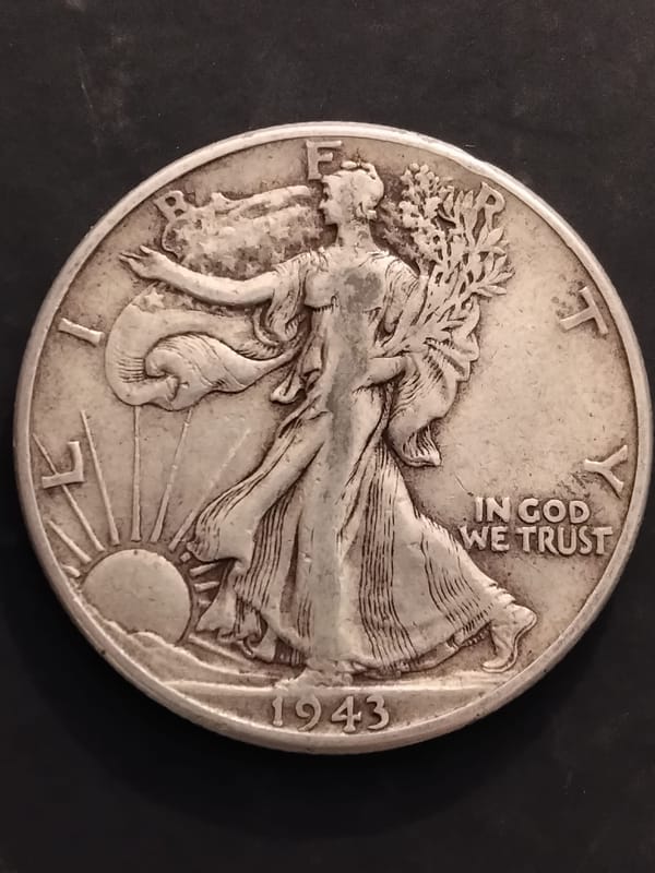 Silver 1943 Walking Liberty Half Dollar - Image 3