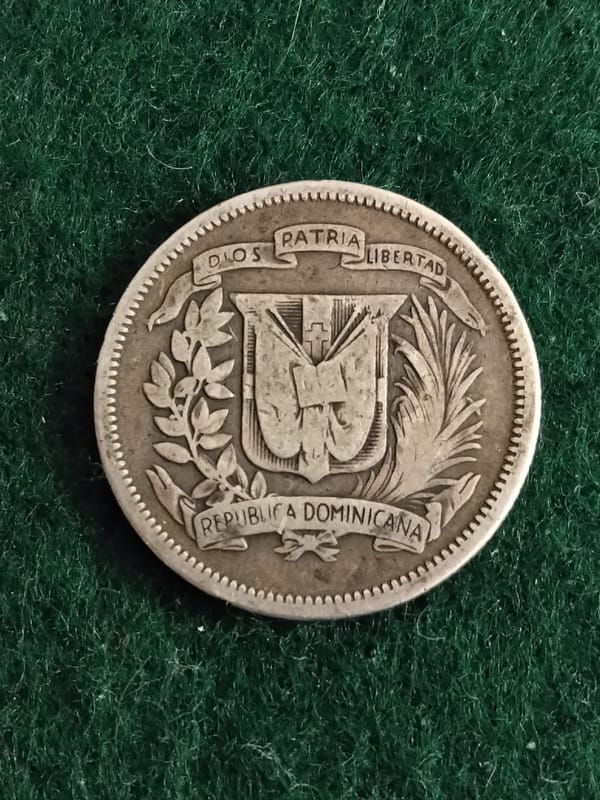 Silver 1947 Dominican Republic 25 Centavos - Image 6