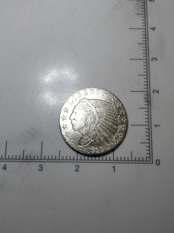 1/10 oz .999 Fine Silver G.S.M Incuse Indian Round - Image 6