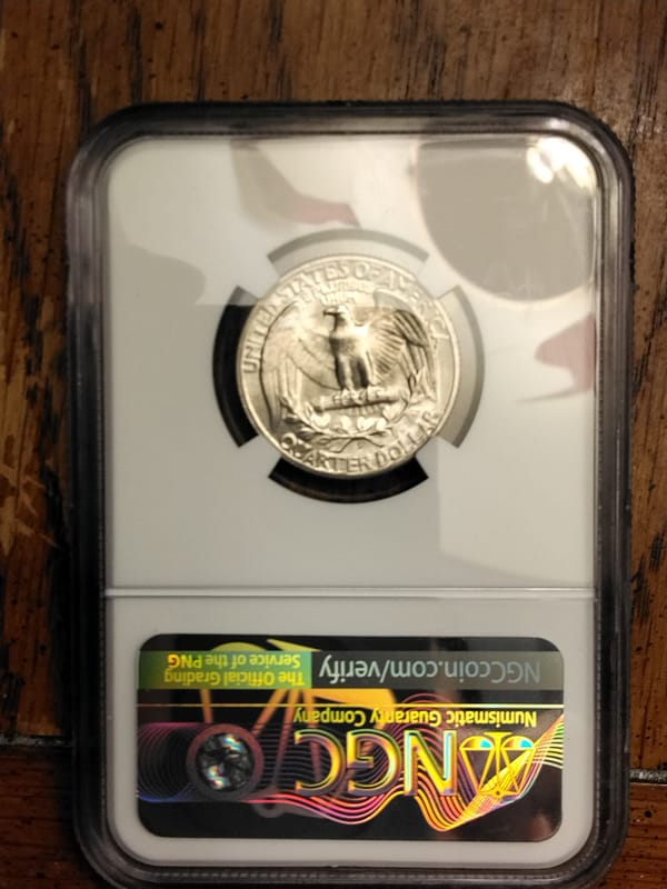 1946 D Washington quarter NGC graded Ms66  - Image 2