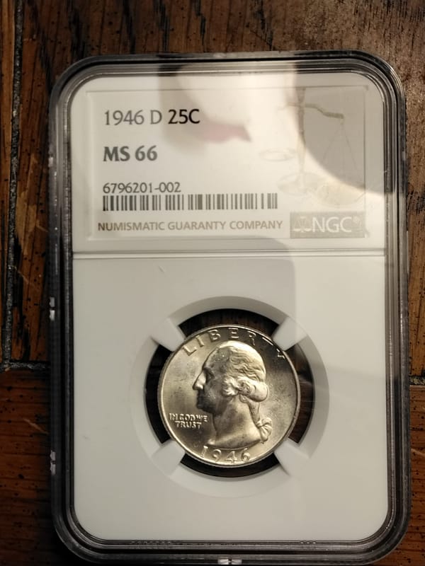 1946 D Washington quarter NGC graded Ms66  - Image 4