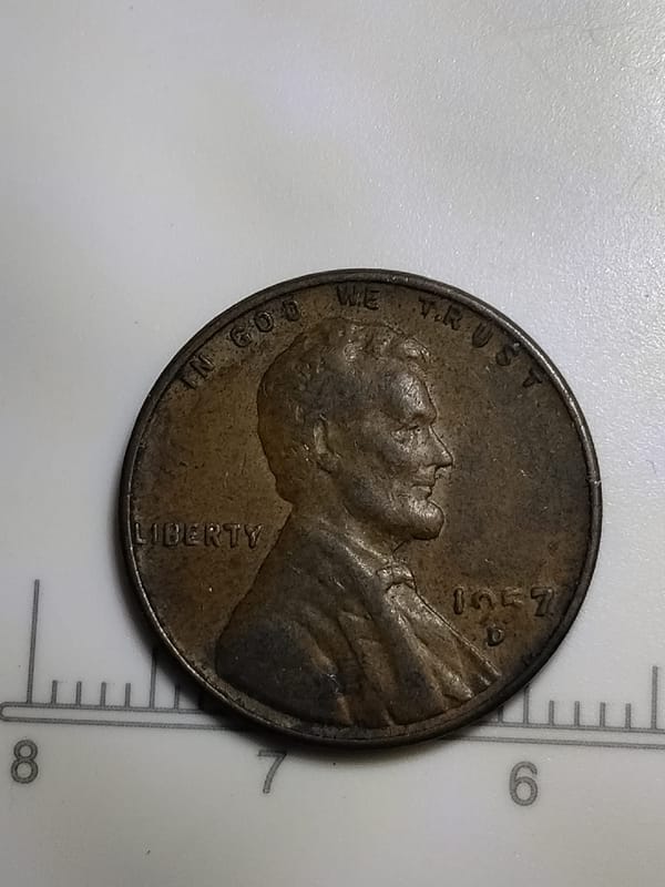 Mint Error 1957 D Lincoln wheat cent  - Image 4