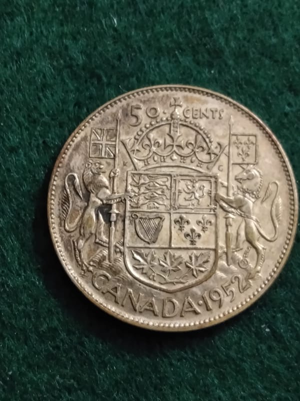 Silver 1952 Canada 50 Cents Half Dollar George VI - Image 7