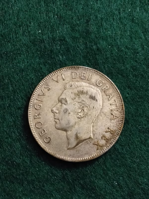 Silver 1952 Canada 50 Cents Half Dollar George VI - Image 5