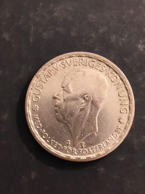 Silver Sweden 1948 1 Krona Crowned Arms - Image 2