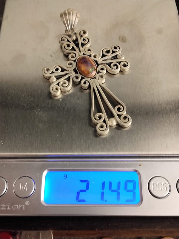 Vintage Mexican .925 Silver Filigree Cross Pendant - Image 6