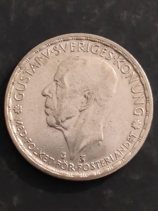 Silver Sweden 1948 1 Krona Crowned Arms - Image 6