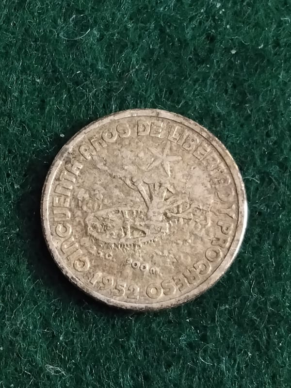 Silver 1952 Cuba 10 Centavos 50th Anniversary  - Image 7