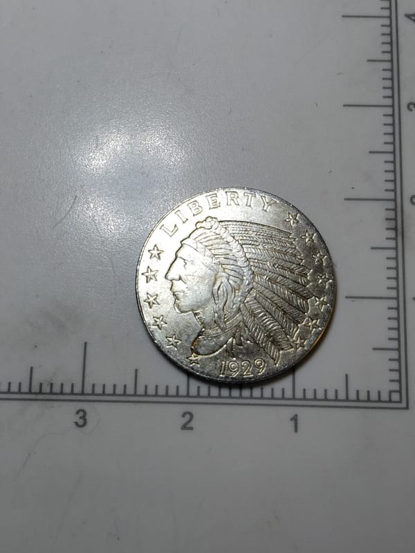 1/10 oz .999 Fine Silver G.S.M Incuse Indian Round - Image 4