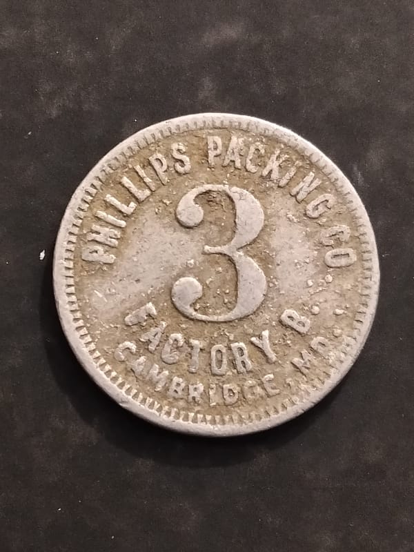 Rare Maryland Phillips Cannery B 3-Unit Wage Piece - Image 1