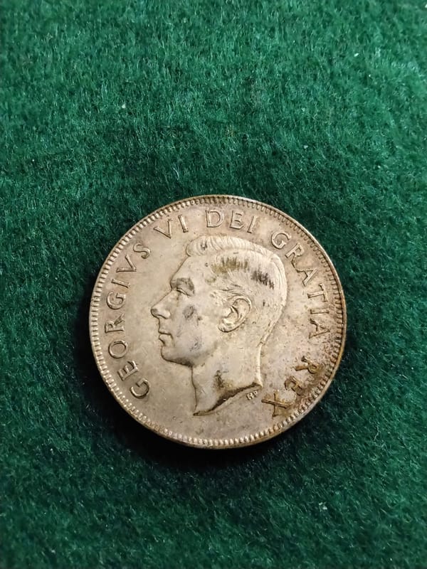 Silver 1952 Canada 50 Cents Half Dollar George VI - Image 2