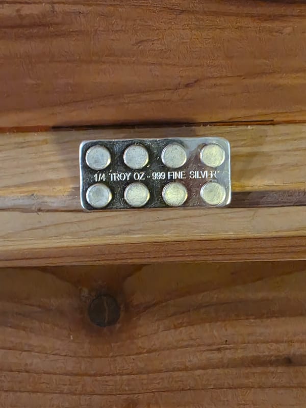 Monarch 2x4 Building Block 1/4 ozt .999FS - Image 1