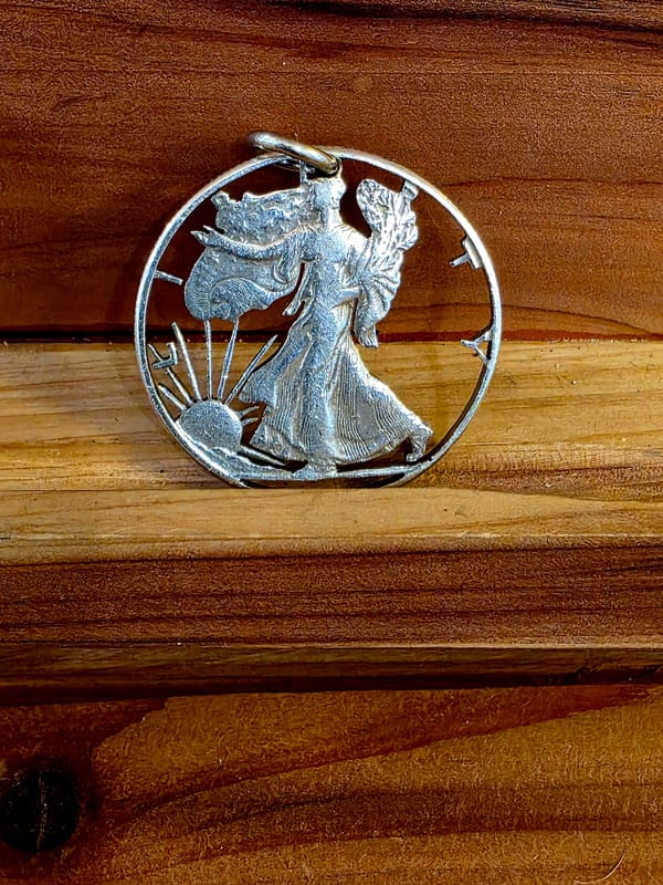 Walking Liberty Half Dollar Cut-Out Pendant - Image 1