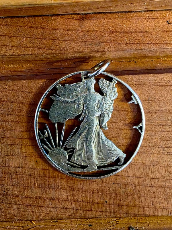 Walking Liberty Half Dollar Cut-Out Pendant - Image 2