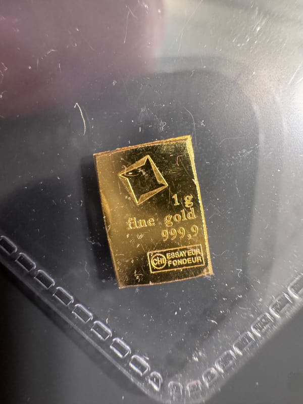 1 gram 99.99% Pure Gold Valcambi Bar - Image 1