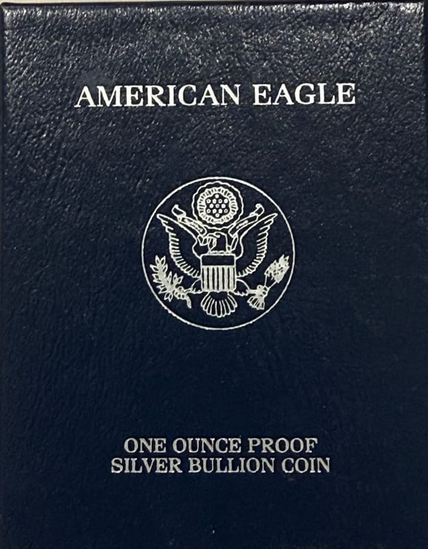 2001 W Proof American Silver Eagle with Box an coa - Image 1