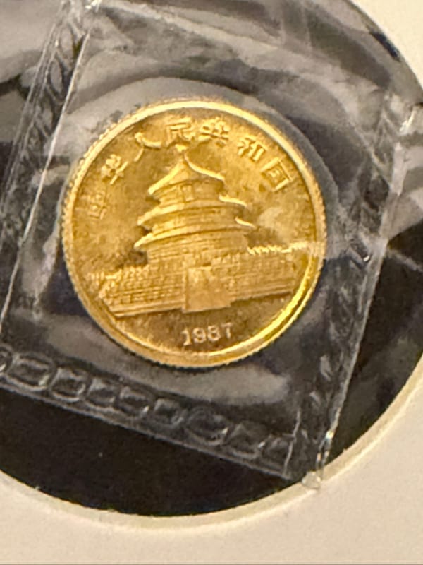 1987 10 Yuan 1/10oz Gold Panda .999 coin sealed - Image 2