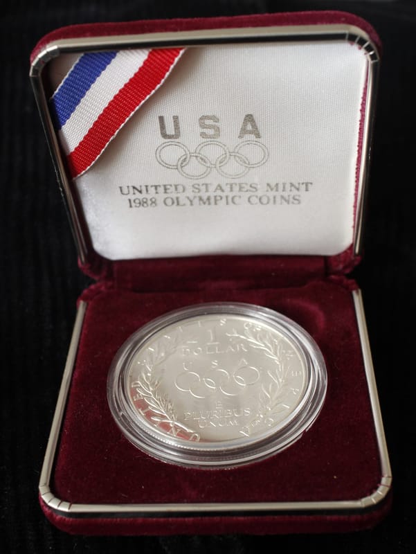 United States Mint 1988 Olympic Coin Silver Dollar - Image 1