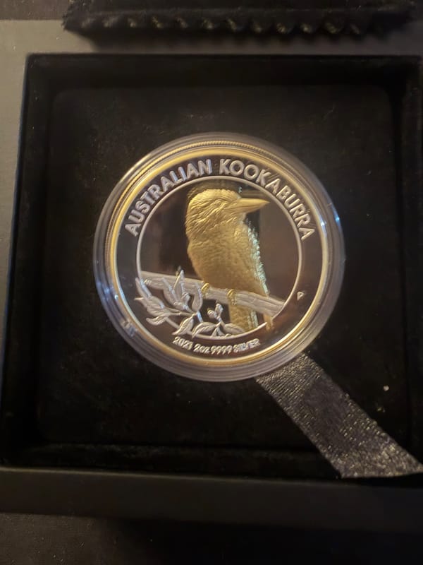 2021 2oz Silver High Relief Gilded Kookaburra - Image 1