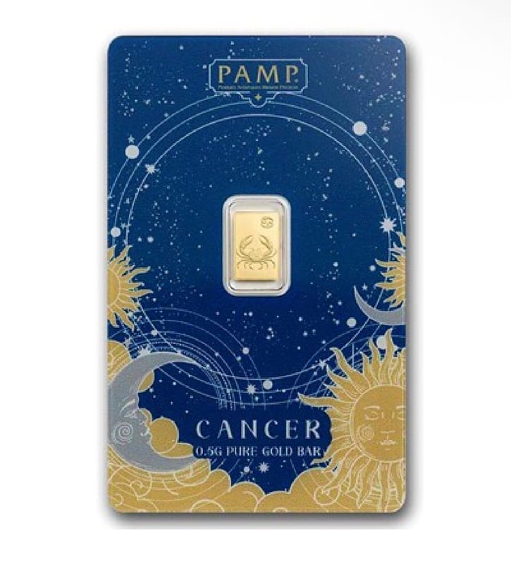 1/2 g PAMP gold bar zodiac cancer - Image 1