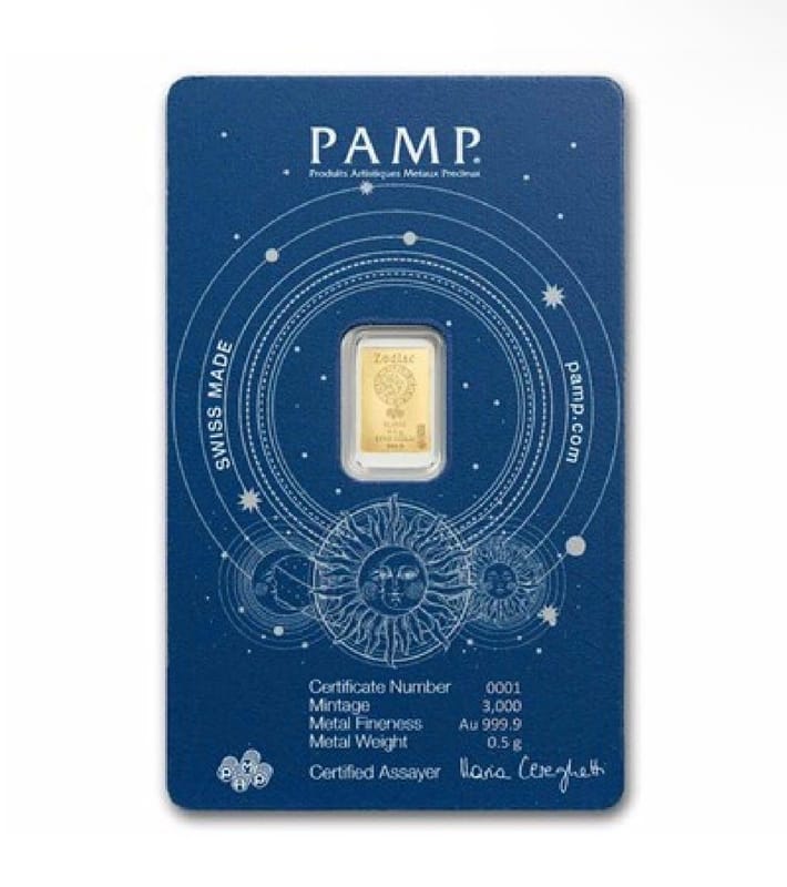 1/2 g PAMP gold bar zodiac cancer - Image 2
