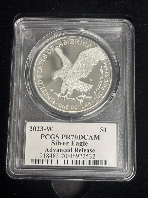 2023 W Proof Silver Eagle PCGS PR70 DCAM set | PeerMetals