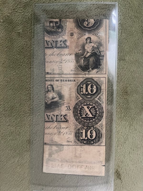 1862 Savannah Savings Note with Unique Back - Image 2