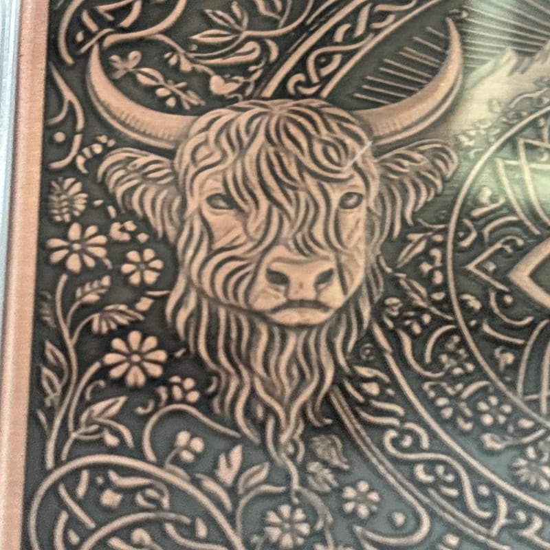 5 AVDP Ounces .999 Cu Copper Highland Cow - Image 5