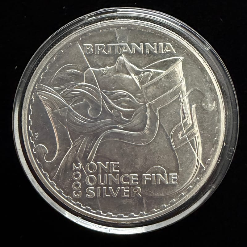 2002 Britannia 1 oz .958 Silver Coin - Image 3