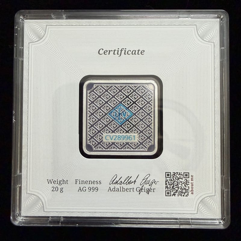 Geiger Original 20 gram Silver Bar - Image 2