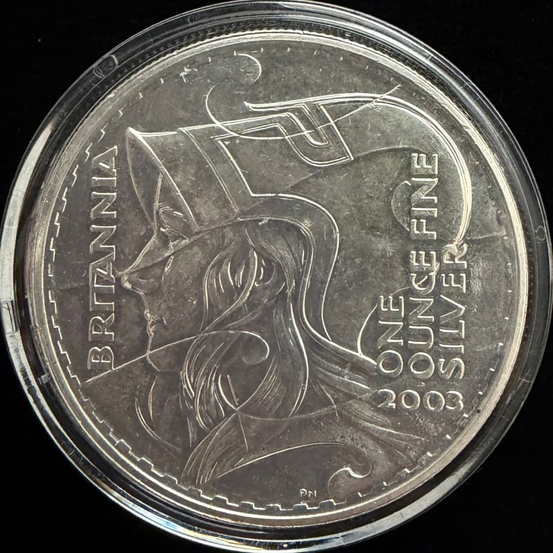 2002 Britannia 1 oz .958 Silver Coin - Image 1